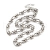 304 Stainless Steel Oval Infinity Link Chain Necklaces for Women Men NJEW-K249-20C-P-4