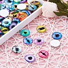 Eye Printed Glass Cabochons GGLA-BT0001-01-10
