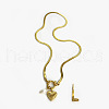 304 Stainless Steel Letter and Heart Pendant Necklaces for Women FS-WG694DF-12-1