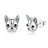 Rhodium Plated 925 Sterling Silver Stud Earrings STER-BB72117-7