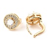 Brass with Cubic Zirconia Hoop Earrings EJEW-D078-41G-2