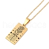 12 Constellation Stainless Steel Tarot Card Engraved Pendant Cable Chain Necklaces PW-WG94DCE-10-3