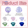  12Pcs 6 Colors Transparent Glass Bead Cap GLAA-TA0002-06-3