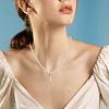 FINGERINSPIRE 4Pcs 4 Styles Baroque Natural Keshi Pearl Pendants PEAR-FG0001-01-6