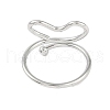 Non-Tarnish 304 Stainless Steel Heart Open Cuff Ring for Women RJEW-C097-05P-3