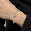 Brass Teardrop Link Bracelets ZC8988-2-1