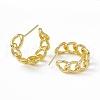 Brass Curb Chain Shaped Stud Earrings for Women KK-K271-31G-2