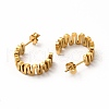 Ion Plating(IP) 304 Stainless Steel Wave Stud Earrings for Women EJEW-E278-03G-2