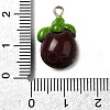 Brass Acrylic Pendants OACR-R006-01G-12-3