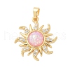 Brass Micro Pave Cubic Zirconia Pendants KK-S507-09B-G-1