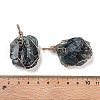 Raw Rough Natural Fluorite Copper Wire Wrapped Big Pendants G-B077-01G-04-3