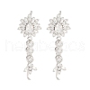 Rhodium Plated 925 Sterling Silver Micro Pave Clear Cubic Zirconia Stud Earring Findings STER-U004-09P-1