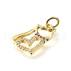 Brass Micro Pave Cubic Zirconia Pendants KK-V007-005G-01-2