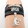 12 Constellations PU Leather Multi-strand Bracelets WG5E0D3-11-1
