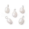 Natural Cultured Freshwater Pearl Rice Charms PALLOY-JF03921-01-1