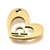 201 Stainless Steel Pendants STAS-A116-01G-07-2