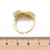 Brass Micro Pave Clear Cubic Zirconia Cuff Rings for Women RJEW-S622-08G-4