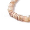 Natural Freshwater Shell with Synthetic Turquoise Beads Stretch Bracelets for Men Women BJEW-JB11744-02-4