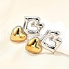 304 Stainless Steel Two-tone Stud Earrings for Women EJEW-R023-01GP-05-2