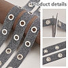   9 Yards Glitter Polyester Ribbon with Alloy Eyelets OCOR-PH0002-94A-4