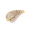 Brass Micro Pave Clear Cubic Zirconia Links Connector Charms KK-K406-01D-G-2