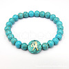 Minimalist European Style Constellation Synthetic Turquoise Beaded Stretch Bracelets for Women XC6059-2-1