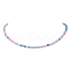 Faceted Round Natural Agate(Dyed & Heated) Beaded Necklaces for Women NJEW-JN04659-05-2