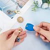 Olycraft 2Pcs 304 Stainless Steel Rhinestone & Resin Pendants Keychain HJEW-OC0001-13-3