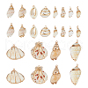 SUPERFINDINGS 24Pcs 12 Styles Electroplate Shell Pendants SHEL-FH0001-24-1