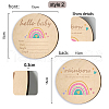 2Pcs 2 Style Double-face Printed Wooden Baby Photo Props DJEW-WH0601-001-3
