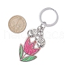 2Pcs Acrylic Flower Pendant Keychain KEYC-JKC00992-3