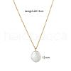 Summer Natural Freshwater Pearl Oval Safety Button Pendant Necklaces ZU8498-5