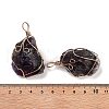Raw Rough Natural Amethyst Copper Wire Wrapped Big Pendants G-B077-01G-02-3