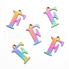 Ion Plating(IP) 304 Stainless Steel Alphabet Charms STAS-H122-F-M-2