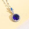 Flat Round Brass Micro Pave Cubic Zirconia Stud Dangle Earrings & Pendant Necklaces & Rings FS-WG5AAF4-04-2