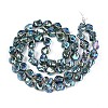 Electroplate Transparent Glass Beads Strands EGLA-N017-01E-2