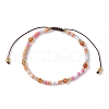 Natural Mixed Gemstone & Glass Seed Braided Bead Bracelet BJEW-JB09530-3