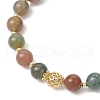 Natural Indian Agate Round Beaded Bracelets BJEW-JB11925-01-4