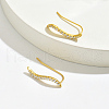 Elegant S925 Sterling Silver Clear Cubic Zirconia Stick Stud Earrings CV2607-4