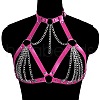 Imitation Leather & Alloy Curb Chain Harness Chest Body Chains FS-WG84763-07-1