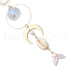 Fishtail Glass Hanging Ornaments HJEW-JM03173-4