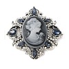 Retro Alloy Rhinestone Rhombus Brooch JEWB-B022-01AS-02-1