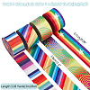 WADORN 4 Rolls 4 Styles 3M Double Face Printed Polyester Ribbons SRIB-WR0001-05-2