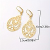 Elegant Brass Flower Pattern Hoop Earrings MQ3873-5