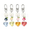 4Pcs Glass & Acrylic Pendant Decoration HJEW-TA00353-2