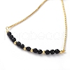Adjustable Natural Dyed & Heated Black Agate Slider Bracelets BJEW-JB04929-01-3