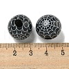 Printed Wood European Beads WOOD-G022-08A-04-3