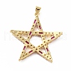 Rack Plating Brass Micro Pave Cubic Zirconia Pendants KK-E281-09G-03-2