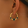 Stylish Stainless Steel Star Hoop Earrings SL4993-3