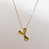 Brass Chunky Initial Pendant Necklaces WG97A63-25-1